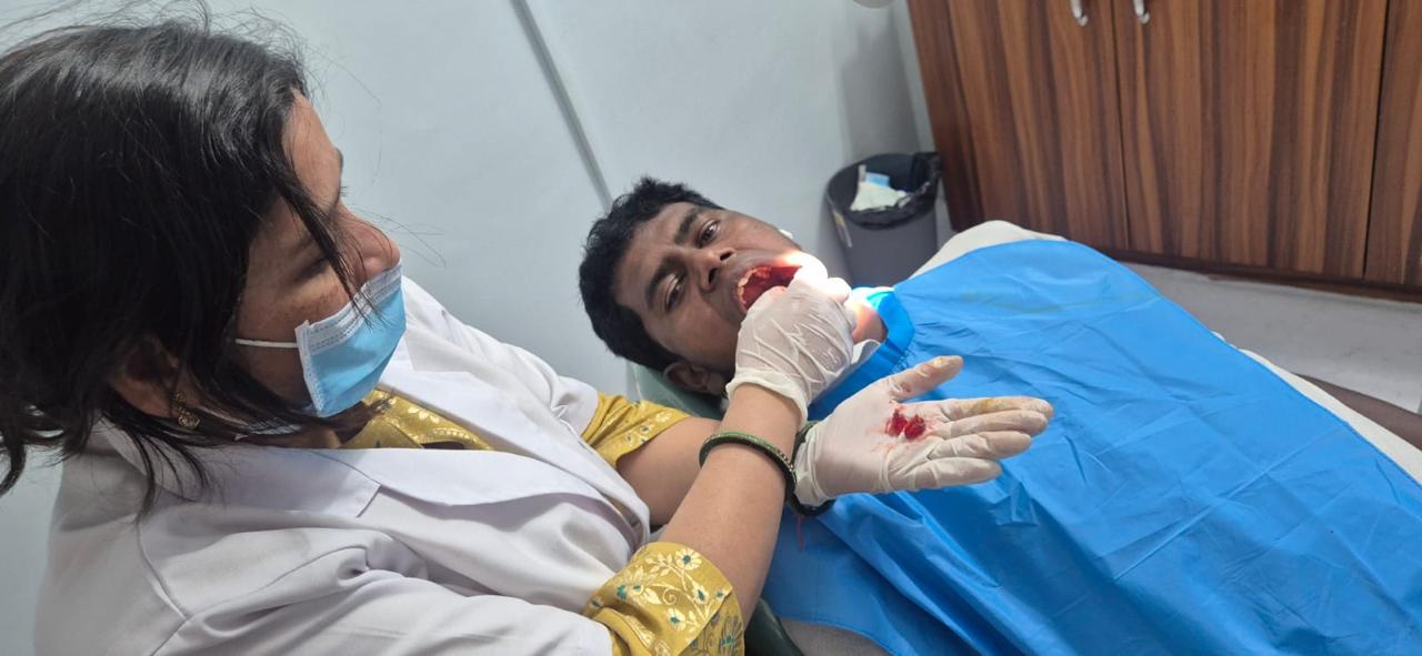 Dr. Pranjali Raj performing dental procedure
